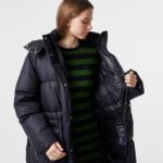 Женский длинный пуховик Lacoste Oversize с регулируемой талией