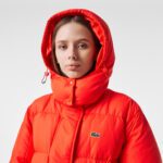 Женский длинный пуховик Lacoste Oversize с регулируемой талией