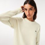 Женский шерстяной свитер Lacoste с круглым вырезом