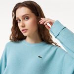 Женский шерстяной свитер Lacoste с круглым вырезом