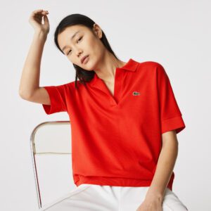 Женское поло Lacoste  Flowy Pique Loose Fit