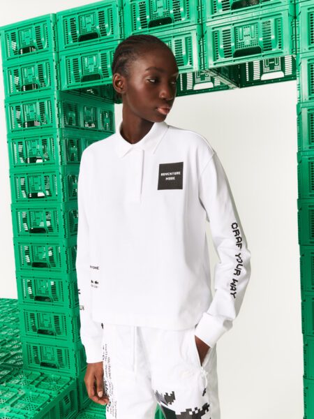 Женское поло Lacoste L!VE x Minecraft Oversize Fit