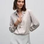 Атласная блузка с принтом