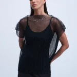 Блузка-топ с декоративной сеткой