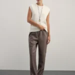 Брюки джоггеры из искусственной кожи