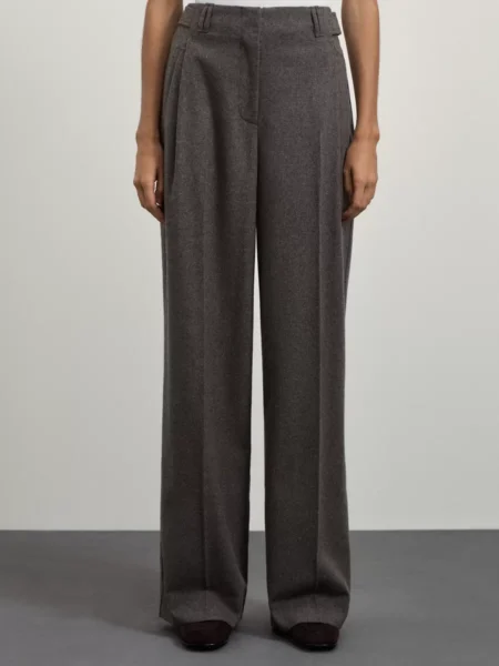 Брюки из шерсти с защипами