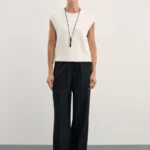 Брюки на завязках прямого кроя