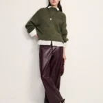 Брюки прямого кроя из искусственной кожи