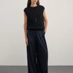 Брюки широкие с поясом