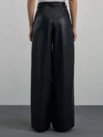 Брюки wide leg из эко-кожи