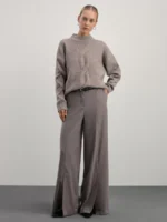 Брюки wide leg с разрезами