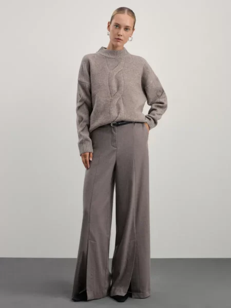 Брюки wide leg с разрезами