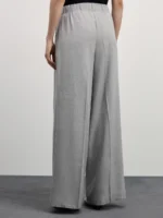 Брюки wide leg с резинкой на талии