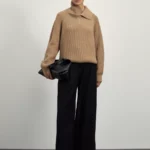 Брюки wide leg с защипами