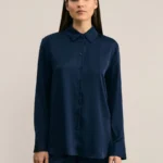 Домашняя рубашка с длинным рукавом