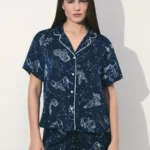 Домашняя рубашка с коротким рукавом