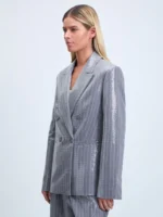 Двубортный жакет с пайетками