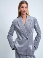 Двубортный жакет с пайетками