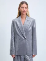 Двубортный жакет с пайетками