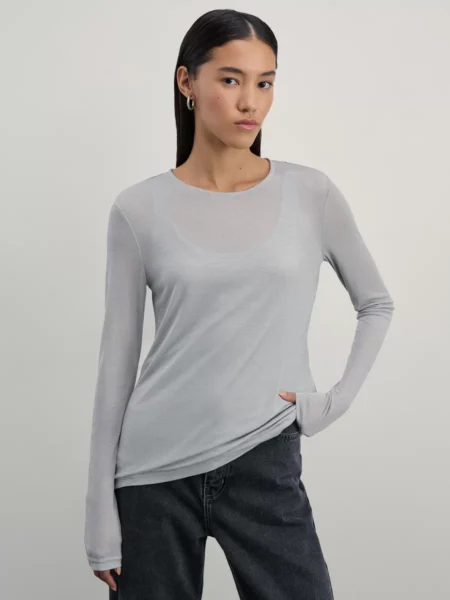 Двухслойный лонгслив с майкой внутри