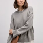 Джемпер из хлопка с контрастным краем