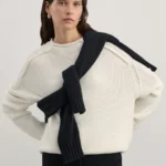 Джемпер из хлопка с воротником-стойкой