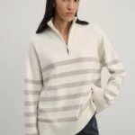 Джемпер на молнии в полоску