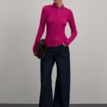 Джемпер на молнии в рубчик