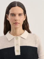 Джемпер-поло в полоску с добавлением шерсти