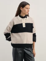 Джемпер-поло в полоску с добавлением шерсти