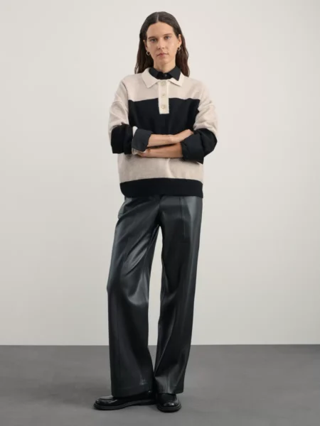 Джемпер-поло в полоску с добавлением шерсти