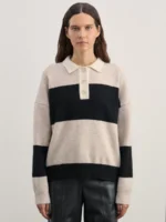 Джемпер-поло в полоску с добавлением шерсти