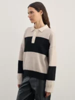 Джемпер-поло в полоску с добавлением шерсти