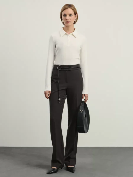 Джемпер поло в рубчик