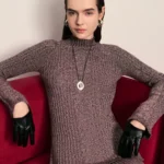 Джемпер с меланжевым переплетением из хлопка