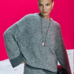 Джемпер с меланжевым плетением