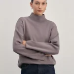 Джемпер с воротником-стойкой из вискозы