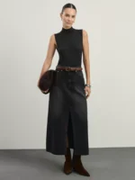 Джинсовая юбка макси