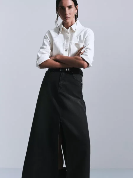 Джинсовая юбка макси