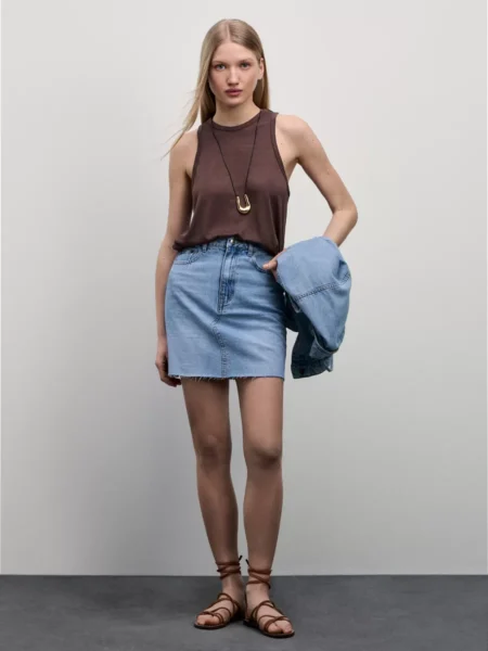 Джинсовая юбка мини