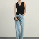 Джинсы baggy с резинкой в поясе