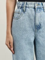Джинсы baggy с резинкой в поясе