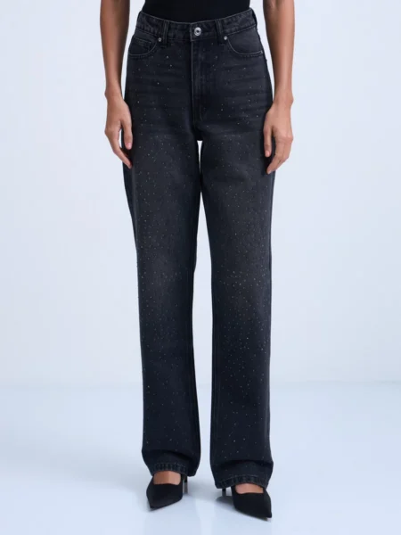 Джинсы straight с декором