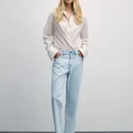 Джинсы straight укороченные