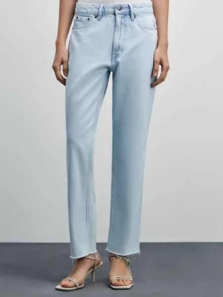 Джинсы straight укороченные