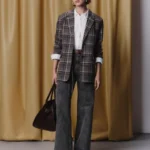 Джинсы wide leg с поясом-шнурком