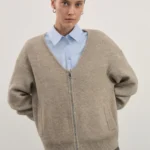 Кардиган на молнии с V-образным вырезом