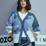 Кардиган с абстрактным принтом и содержанием шерсти