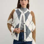 Кардиган с оргайлами из смесовой шерсти