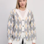 Кардиган удлиненный с геометрическим принтом